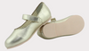 Fredermen Classic Gold Lambskin Scalloped Mary Jane with Strap \ Elastic (Ellie)