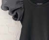 DOLLY WORLD SHORT PUFF SLEEVE ORGANZA DRESS WITH COTTON BODY BLACK