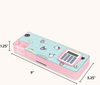 hello kitty and friends blue grid pencil case