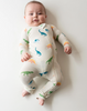 Kyte Zippered Romper in Ecru Roar