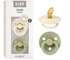 BIBS Pacifier Original COLOUR Latex 2 PK Anatomical Ivory / Sage