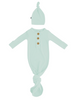 kyte Ribbed Knotted Gown with Hat Set in sage
