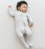 kyte Ribbed  Zipper Footie in oat