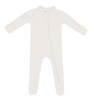 kyte Ribbed  Zipper Footie in oat
