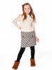 Long Sleeve Bi-Material Mock Neck Dress Beige And Plaid