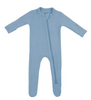 kyte Ribbed  Zipper Footie in slate