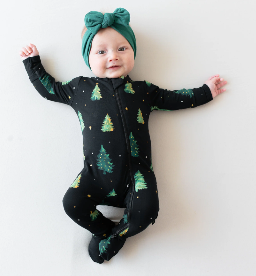 Zippered Footie in Twinkle Tree