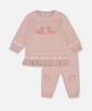Knitted Top And Pant Set Light Pink