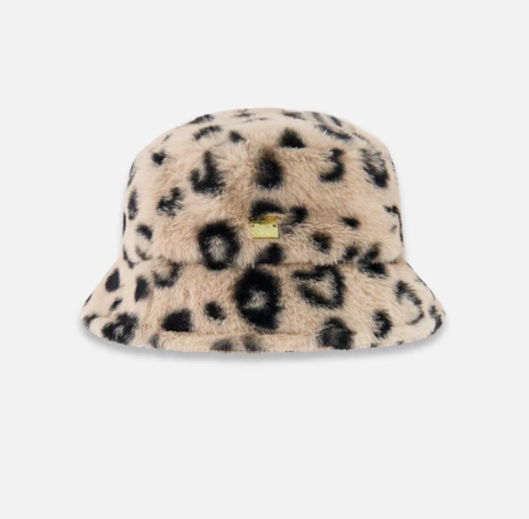 Printed Fake Fur Bucket Hat
