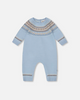 deux Knitted Jacquard Romper Light Blue