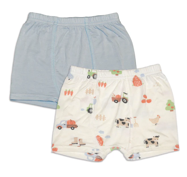 Bamboo Underwear Shorts 2 Pack(Pumpkin Farm Print/Magic Cloud) - LittleLeafBaby