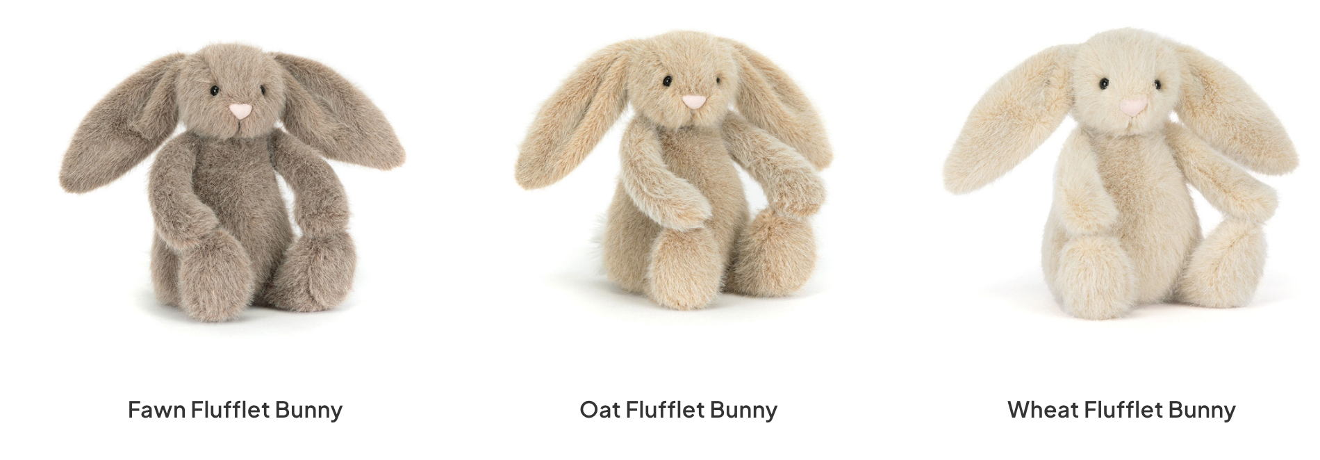  Flufflet Bunny Sサイズ 3体セット 新品 Flufflet Bunnies Assortment – LittleLeafBaby