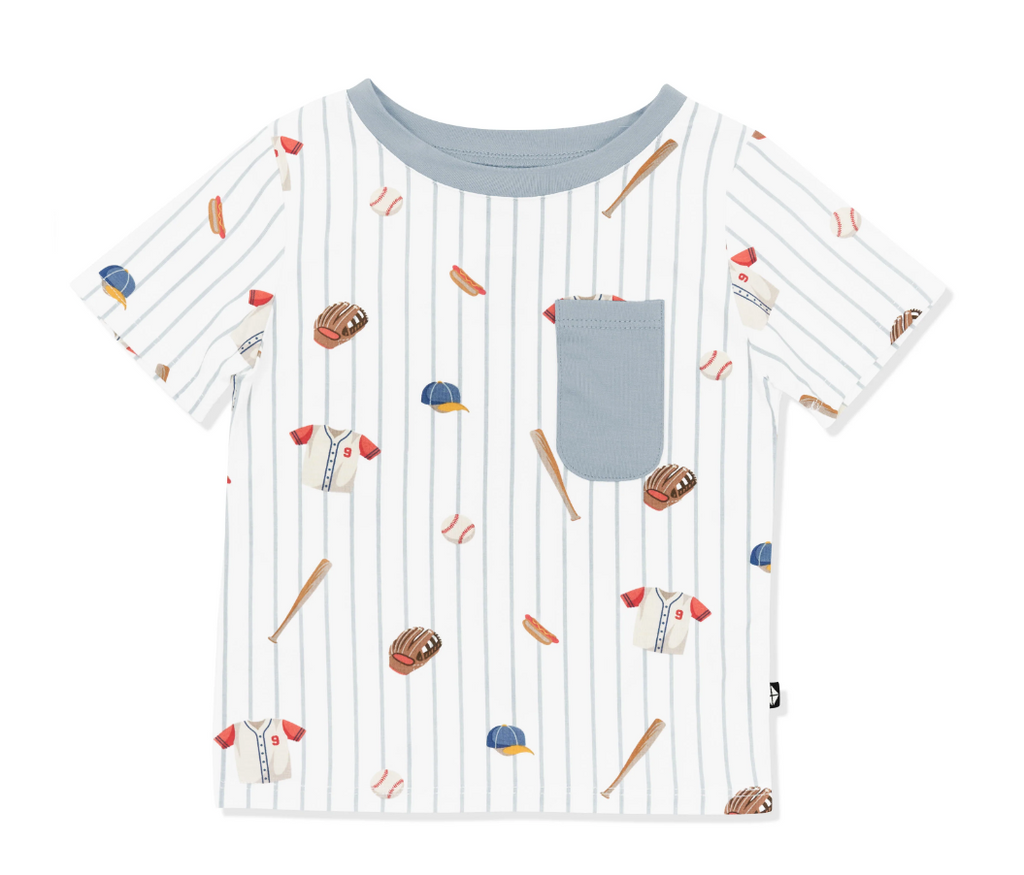 Toddler Crew Neck Tee in Home Run - LittleLeafBaby