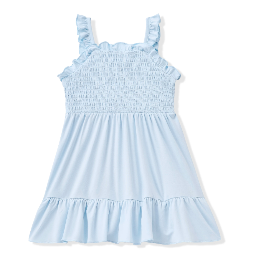 Smocked Dress in Breeze - LittleLeafBaby
