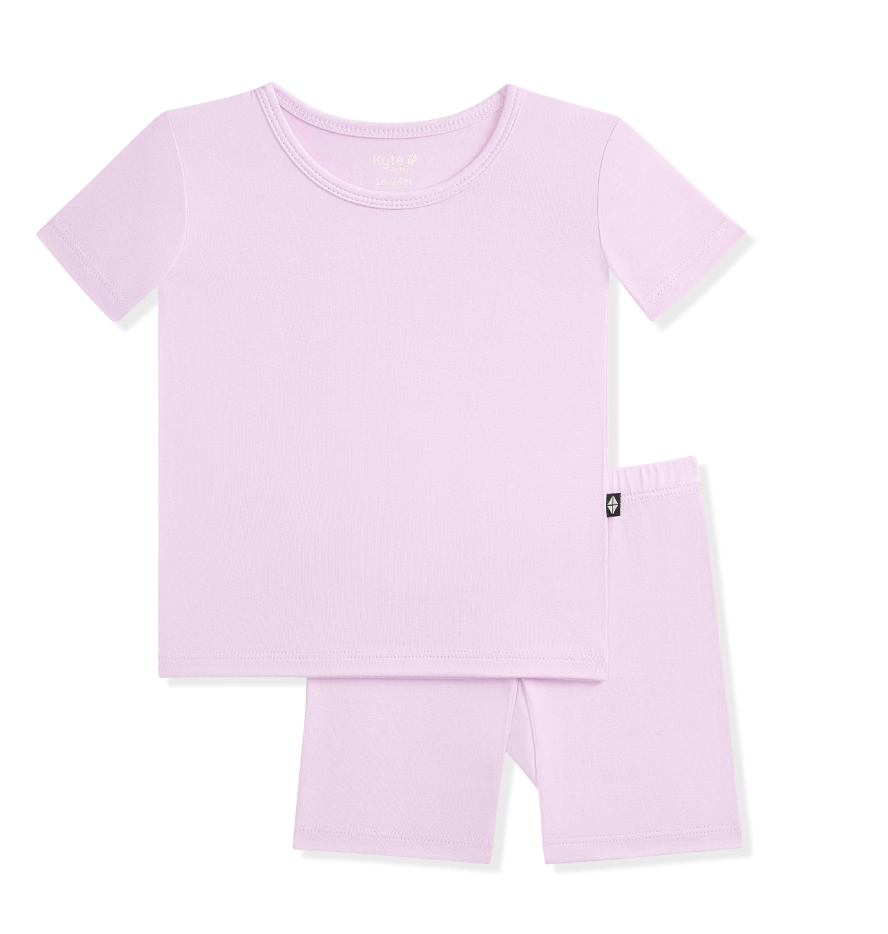 Kyte Short Sleeve Pajamas in Thistle - LittleLeafBaby
