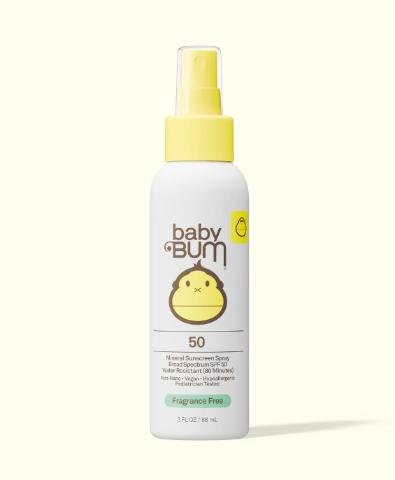 BABY BUM SPF 50 MINERAL SUNSCREEN SPRAY -  FRAGRANCE FREE 3 OZ - LittleLeafBaby