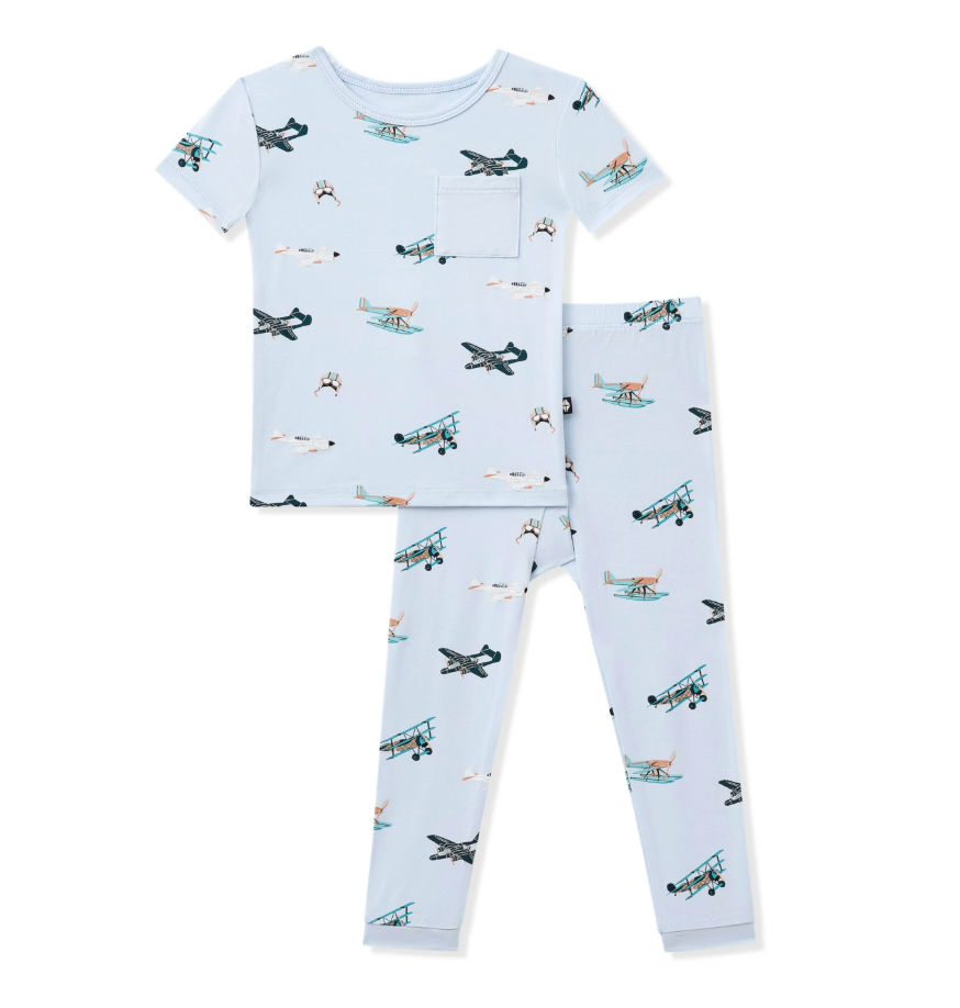 Short Sleeve with Pants Pajamas in Take Off - LittleLeafBaby