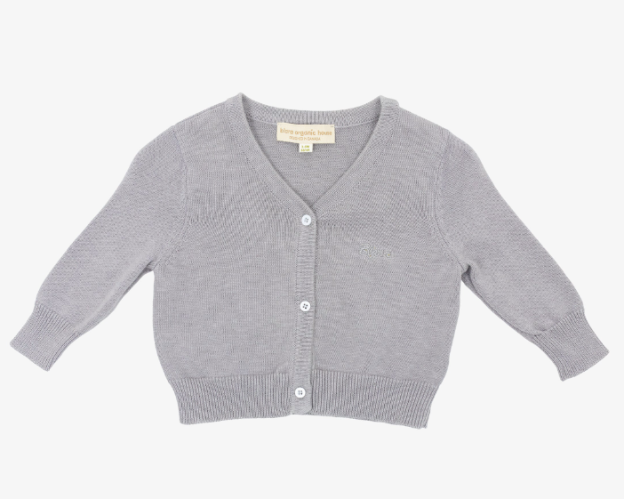 Blara organic dark grey cardigan - LittleLeafBaby