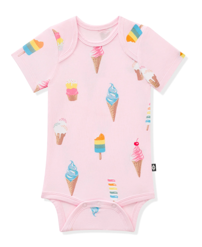 kyte baby Bodysuit in Sakura Ice Cream - LittleLeafBaby