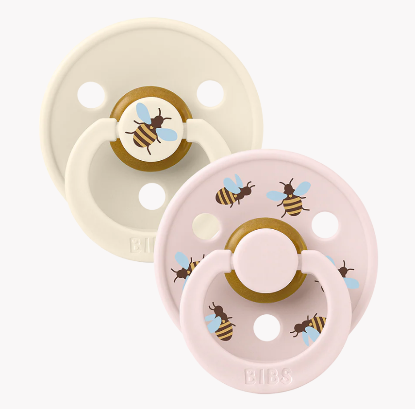 BIBS Pacifier Studio Colour 2 PACK Bumblebee Latex - Ivory Mix