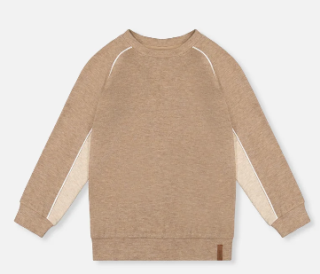 Brushed Jersey Top With Raglan Sleeves Taupe - LittleLeafBaby