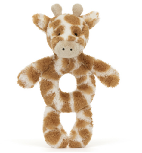 jellycat Bashful Ring Rattle giraffe