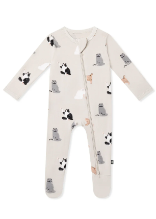 KYTE BABY Zippered Footie in fluffy cat