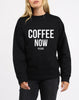 The "COFFEE NOW PLEASE" Classic Crew Neck Sweatshirt | BLACK