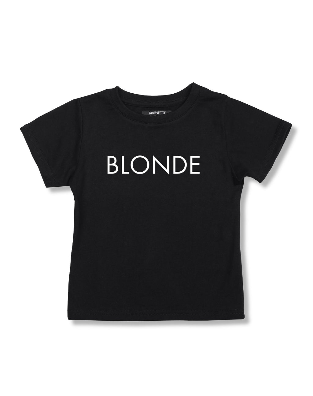 The "BLONDE" Little Babes Crew Neck Tee | Black