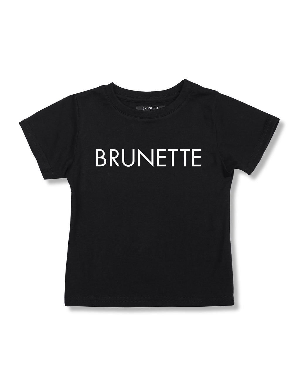 The "BRUNETTE" Little Babes Crew Neck Tee | Black