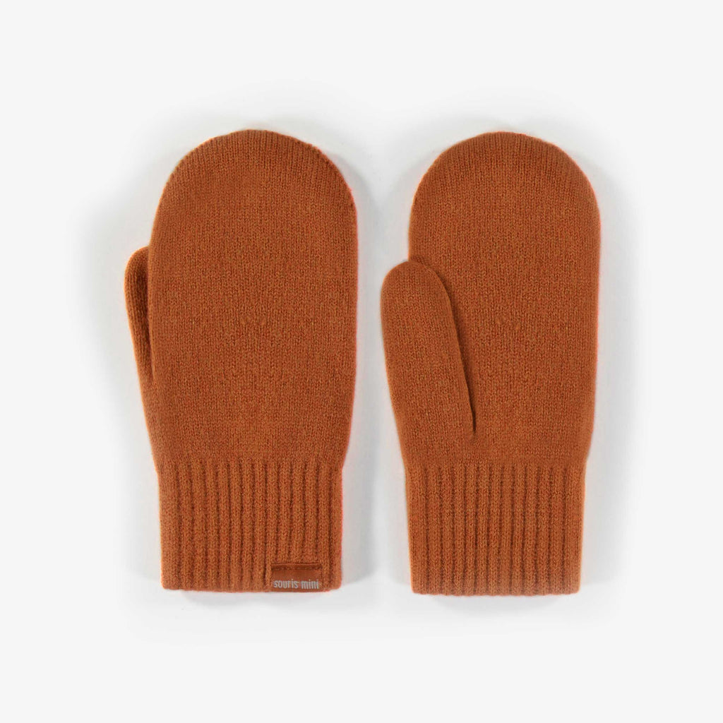 Rust KNIT MITTENS, UNISEX
