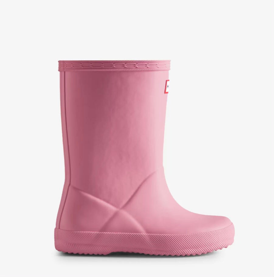 Hunter Original Kids First Classic Rain Boots pink fizz LittleLeafBaby
