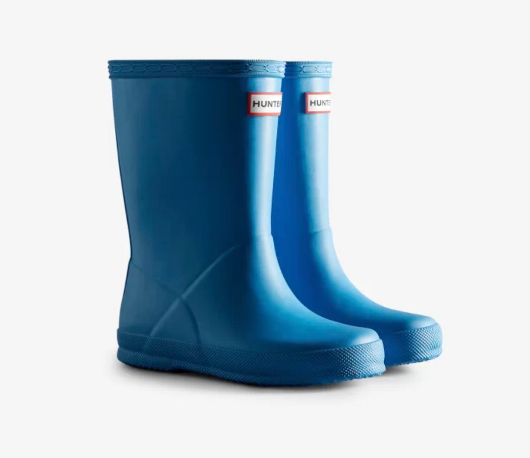 Hunter Original Kids First Classic Rain Boots pool house blue