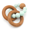 Bubble Silicone And Wood Teether - mint