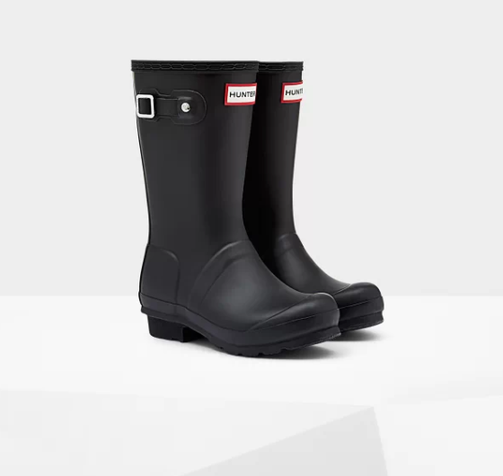 Kids black rain shop boots