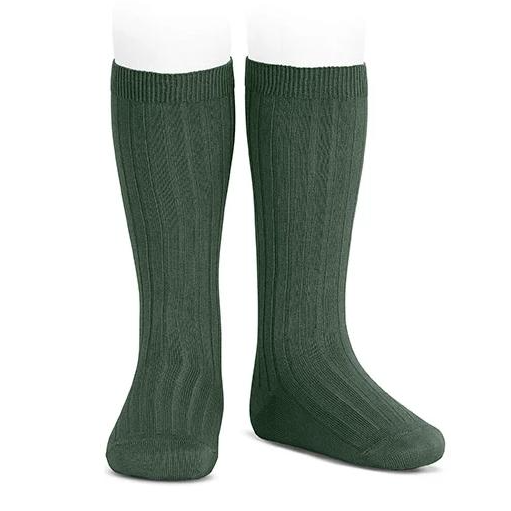 Condor - rib knee socks - Amazonia dark green - 753
