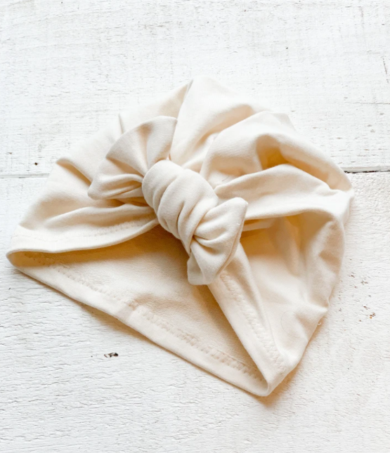 Turban Boucle Premium Vanille bow