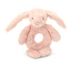 Jellycat Bashful Ring Rattle blush bunny