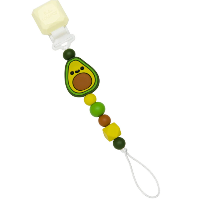 loulou lollipop pacifier clip avocado