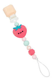 loulou lollipop pacifier clip strawberry