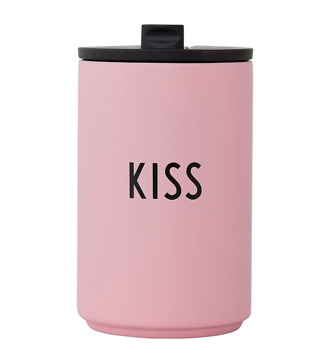 Pink kiss design letter thermo cup