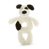 Bashful Black & Cream Puppy ring rattle